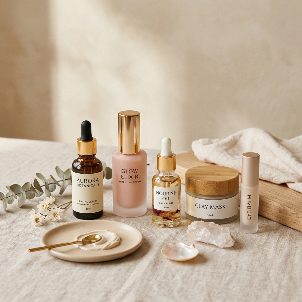 Skincare ingredients and textures